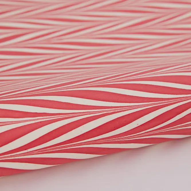 Candy Stripes Red Hand Marbled Sheet Wrap