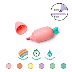 Carrate Team Carrot Pack of 6 Mini Highlighters