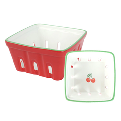 Cherry Ceramic Punnet - 15cm