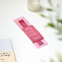 Coral Pink Pack of 3 Pencils