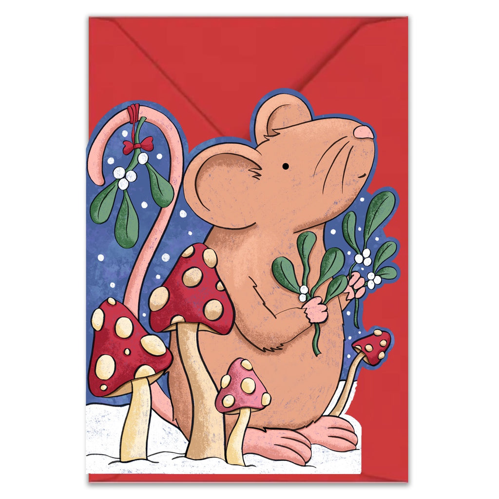Mouse Cut Out Christmas Card