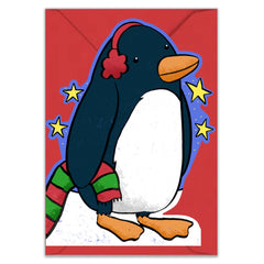 Penguin Cut Out Christmas Card