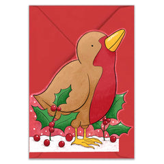 Robin Cut Out Christmas Card