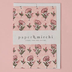 Ditsy Floral Blush Block Printed Greeting Card