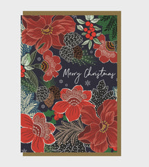 Floral Merry Christmas Card