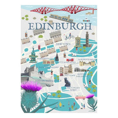 Edinburgh Illustrated Map Fridge Magnet