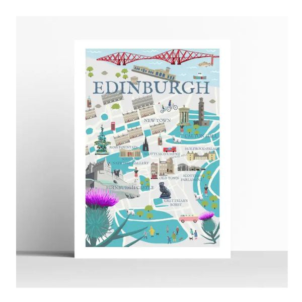 Edinburgh Illustrated Map Print