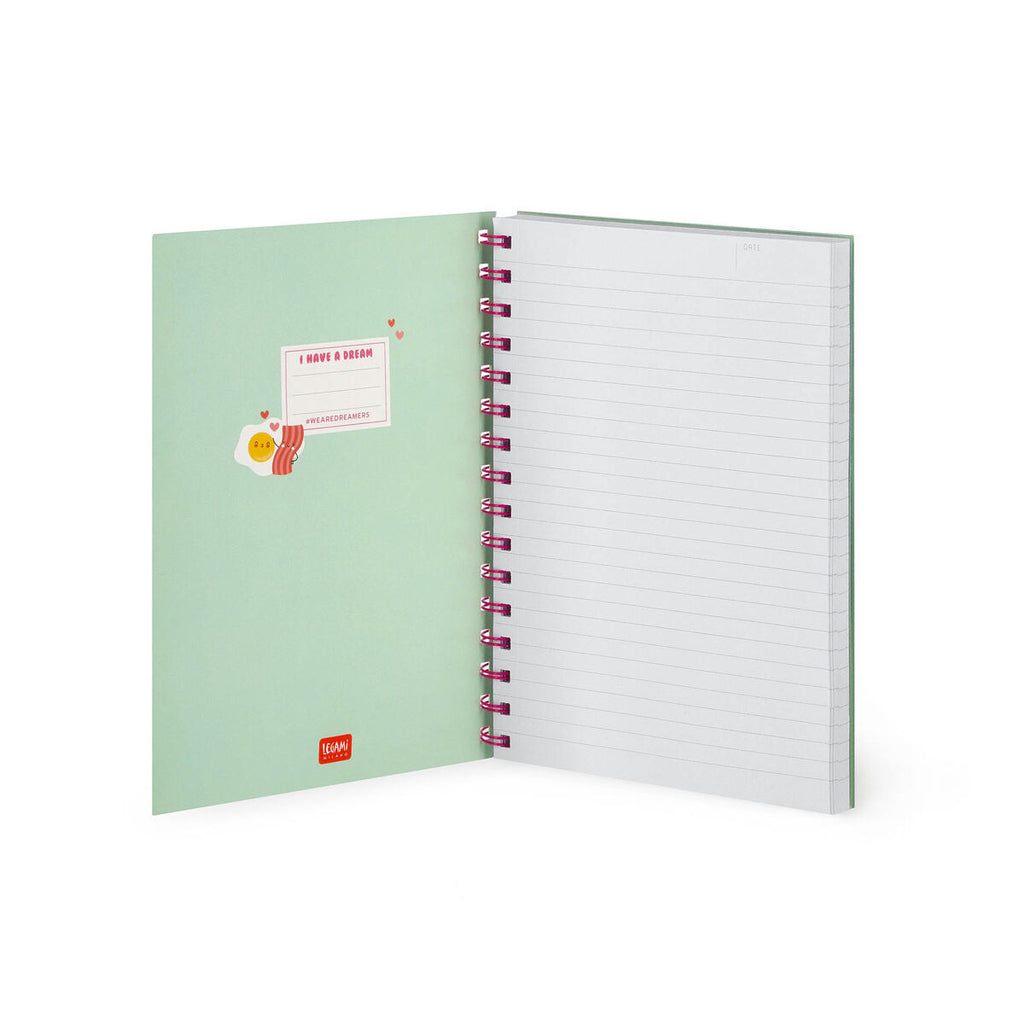Egg Sunny Side Up A5 Spiral Bound Lined Notebook Paper Tiger