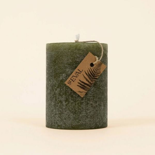 Granite and Moss Pillar Candle