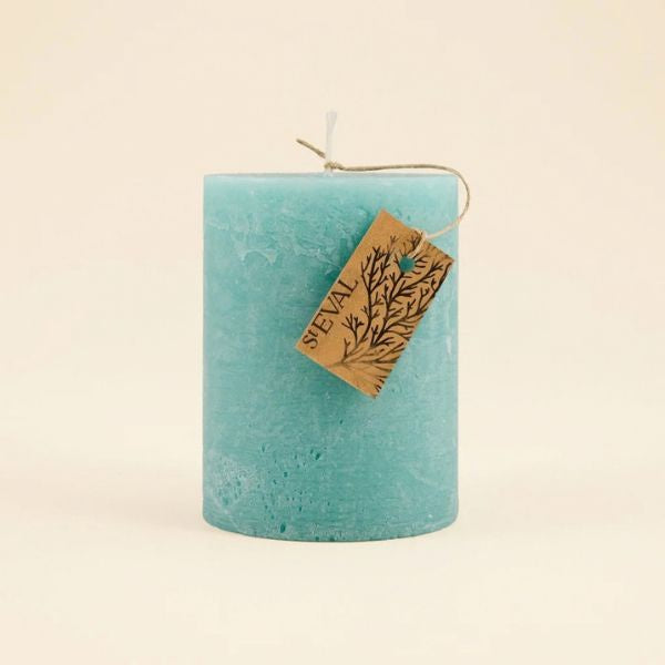 Sea Moss and Driftwood Pillar Candle