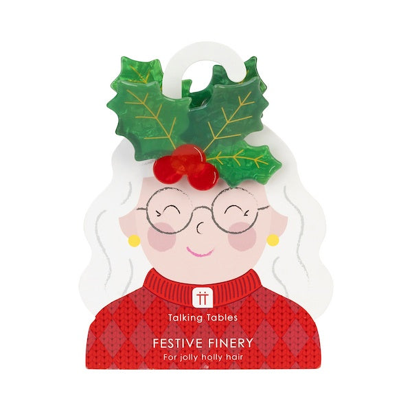 Festive Finery Holly Hair Claw