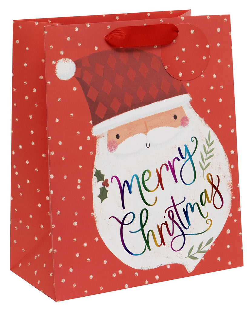 Gift Bag Large Rainbow Santa