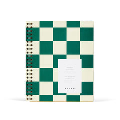 Nela Medium Wirebound Spiral Notebook in Green Check
