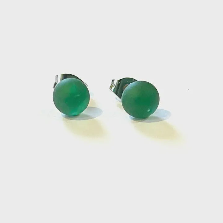 Green Frosted Whisky Bottle Studs