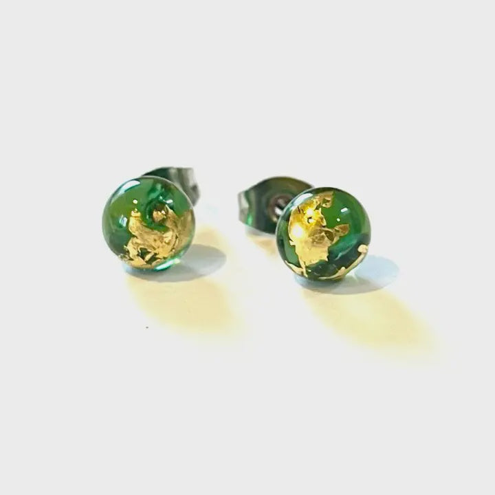 Green and Gold Whisky Studs