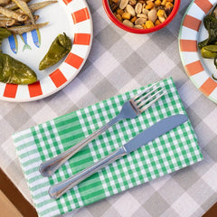Green Gingham Fabric Napkins / Tea Towel