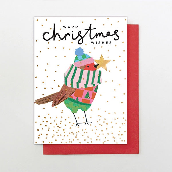 Robin With Christmas Star Card
