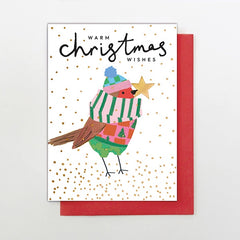 Robin With Christmas Star Card