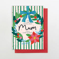 Mum Christmas Wreath Card