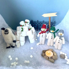 Handmade Felt Yeti Biodegradable Hanging Decoration