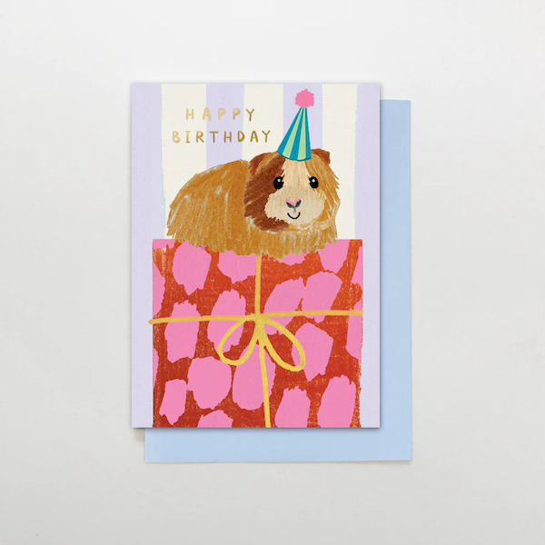 Happy Birthday Guinea Pig Hat Card