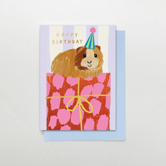 Happy Birthday Guinea Pig Hat Card