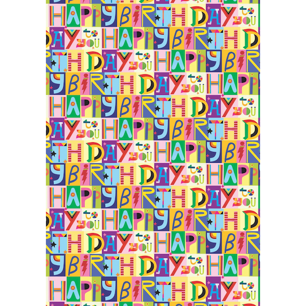 Happy Birthday Typo Sheet Wrap