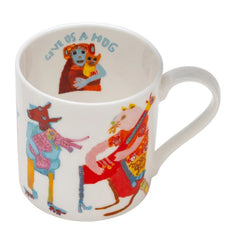Hugging Animals, Fine Bone China Mug