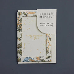 Marigold Glitz Blue Stone Keepsake Happy Birthday Block Printed Greeting Card