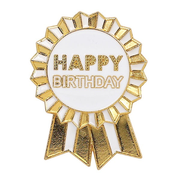 Luxe Happy Birthday Metal Pin