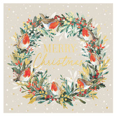 Robin Wreath Christmas Card Box