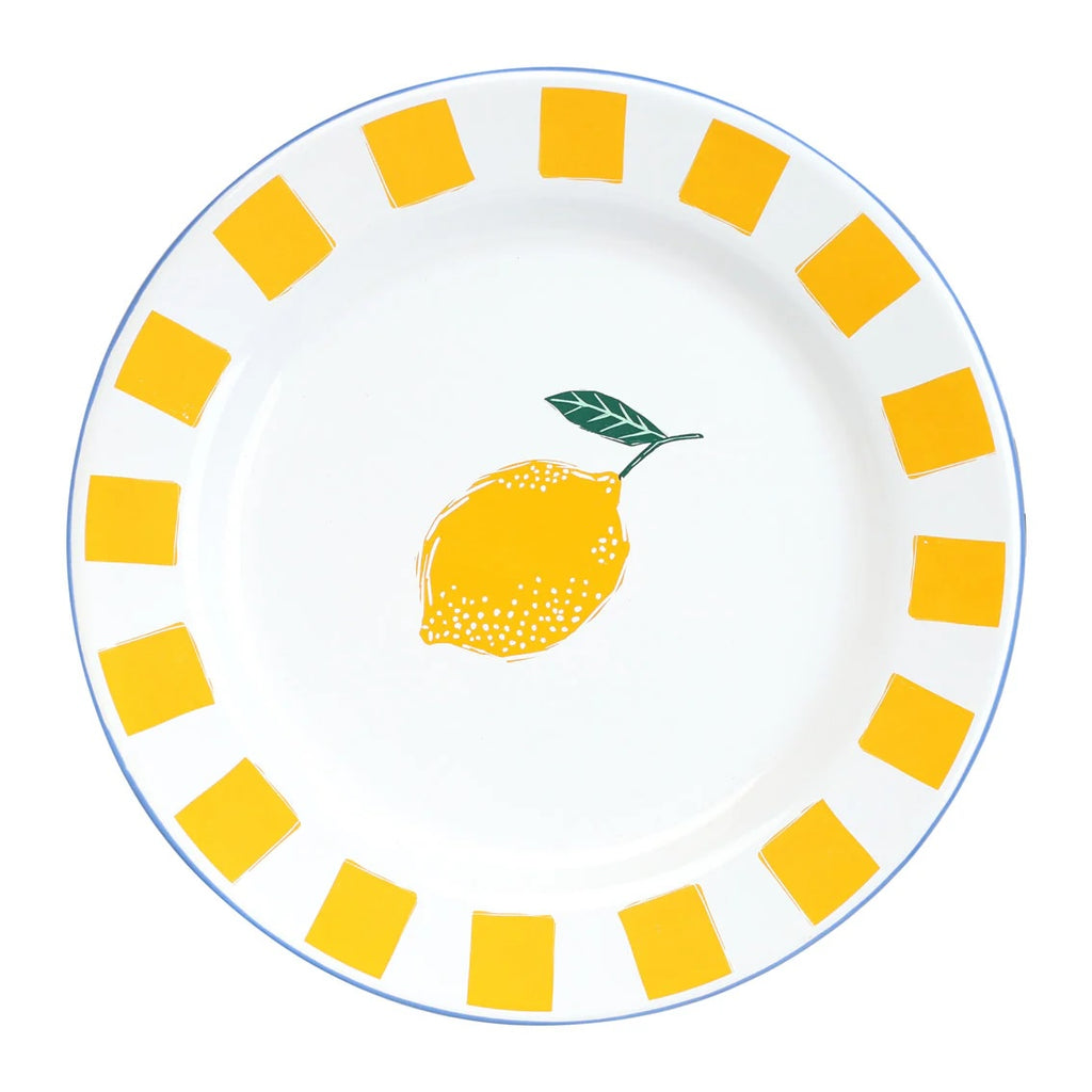 Lemon Enamel Plate - 20cm