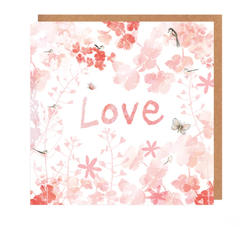 Love Flowers and Butterflies Card