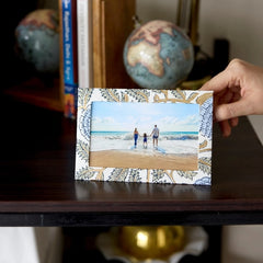 Marigold Glitz Blue Stone Keepsake Happy Birthday Block Printed Greeting Card