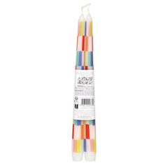 Multi Coloured Check Dinner Candles 2 Pack