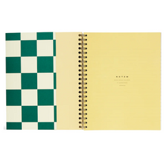 Nela Medium Wirebound Spiral Notebook in Green Check