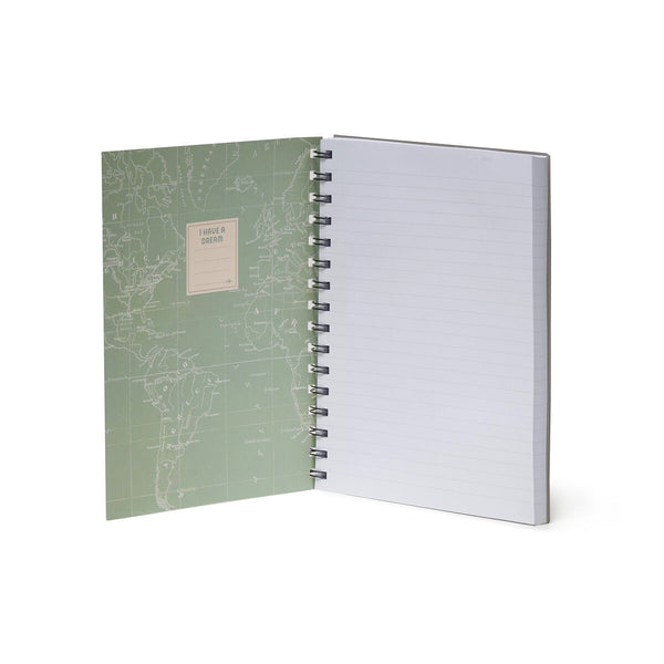 Never Stop Exploring A5 Spiral Bound Lined Notebook Paper Tiger