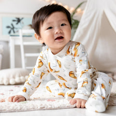 Olive Owl Print Babygrow