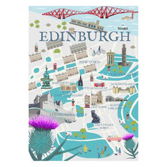 Edinburgh Map Postcard