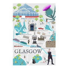 Glasgow Map Postcard