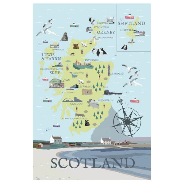 Scotland Map Postcard