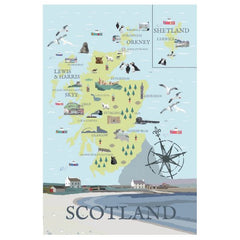 Scotland Map Postcard