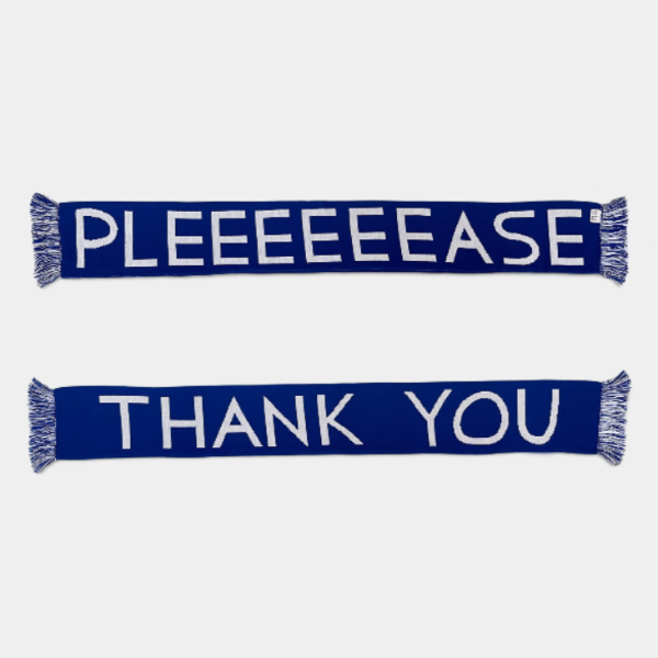 Please and Thank You Football Scarf Blue