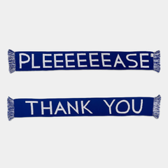 Please and Thank You Football Scarf Blue