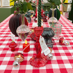 Red Gingham Fabric Tablecloth