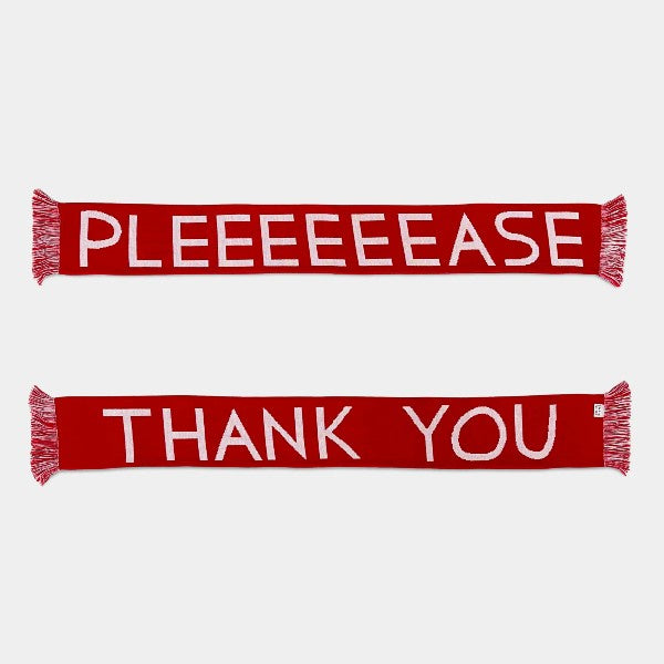 Please and Thank You Football Scarf Red
