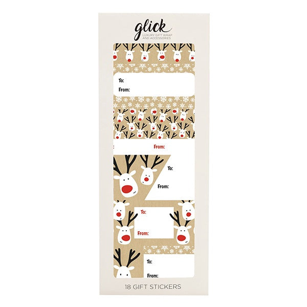 Reindeer Selfie Sticker Labels