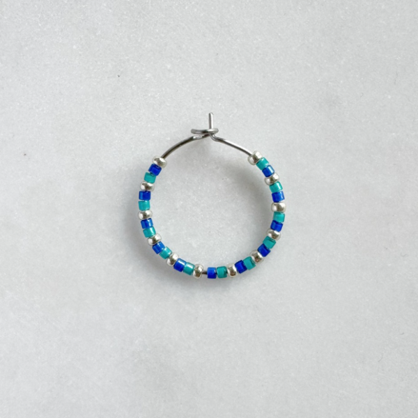 Mini Moon Earrings Mix Blues