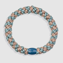 Kknekki Faded Green Taupe Glitter Stripe Hair Tie