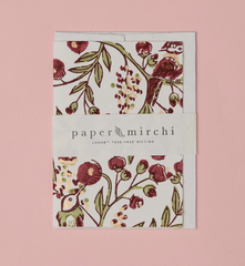 Songbird Scarlet Block Printed Greeting Card